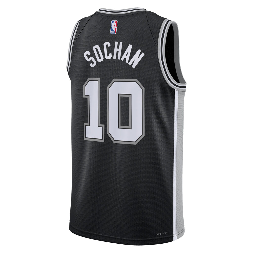 San Antonio Spurs Icon Edition Swingman Jersey - Black - Jeremy Sochan - Unisex