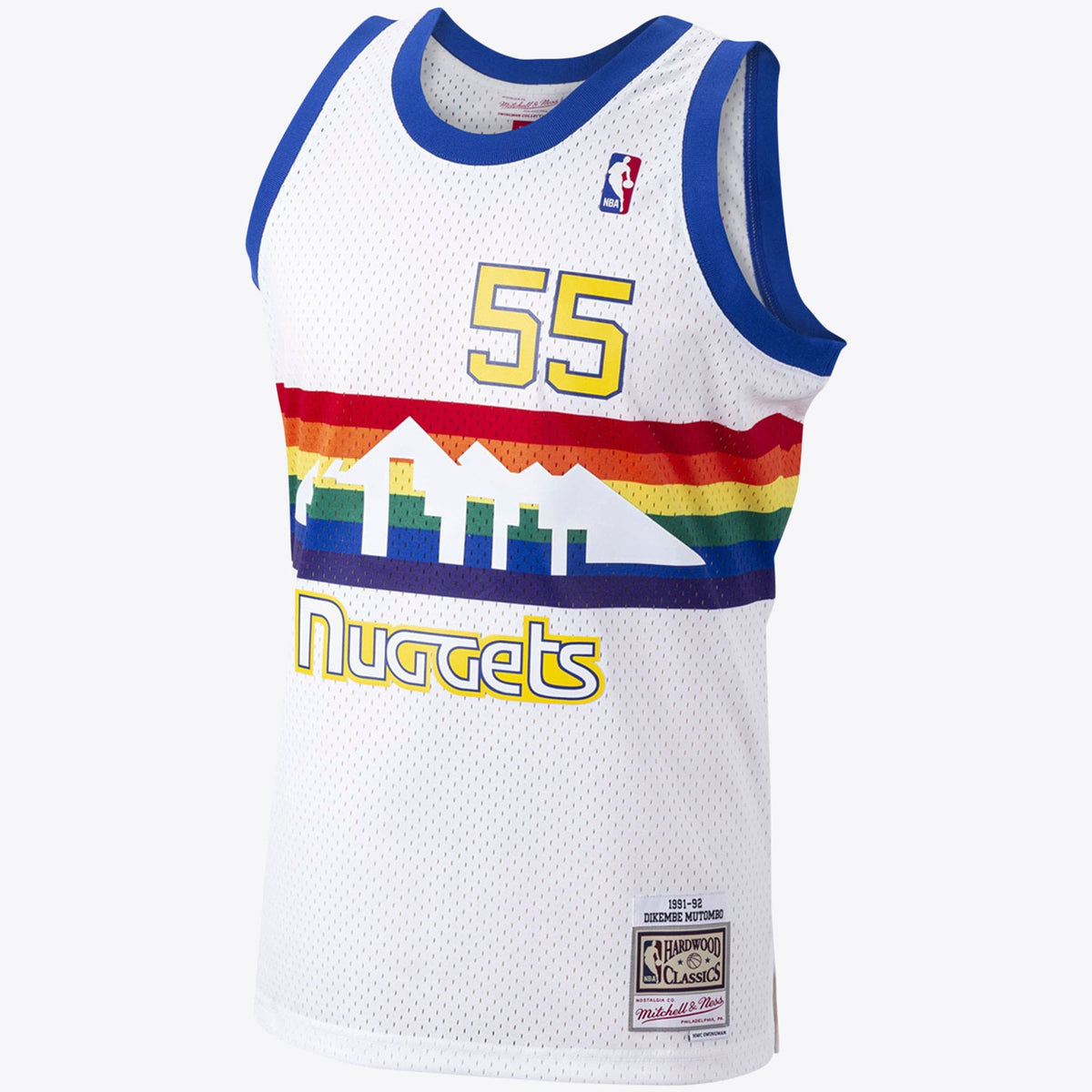 Denver Nuggets Dikembe Mutombo 1991 Hardwood Classics Home Swingman Jersey - White - Mens