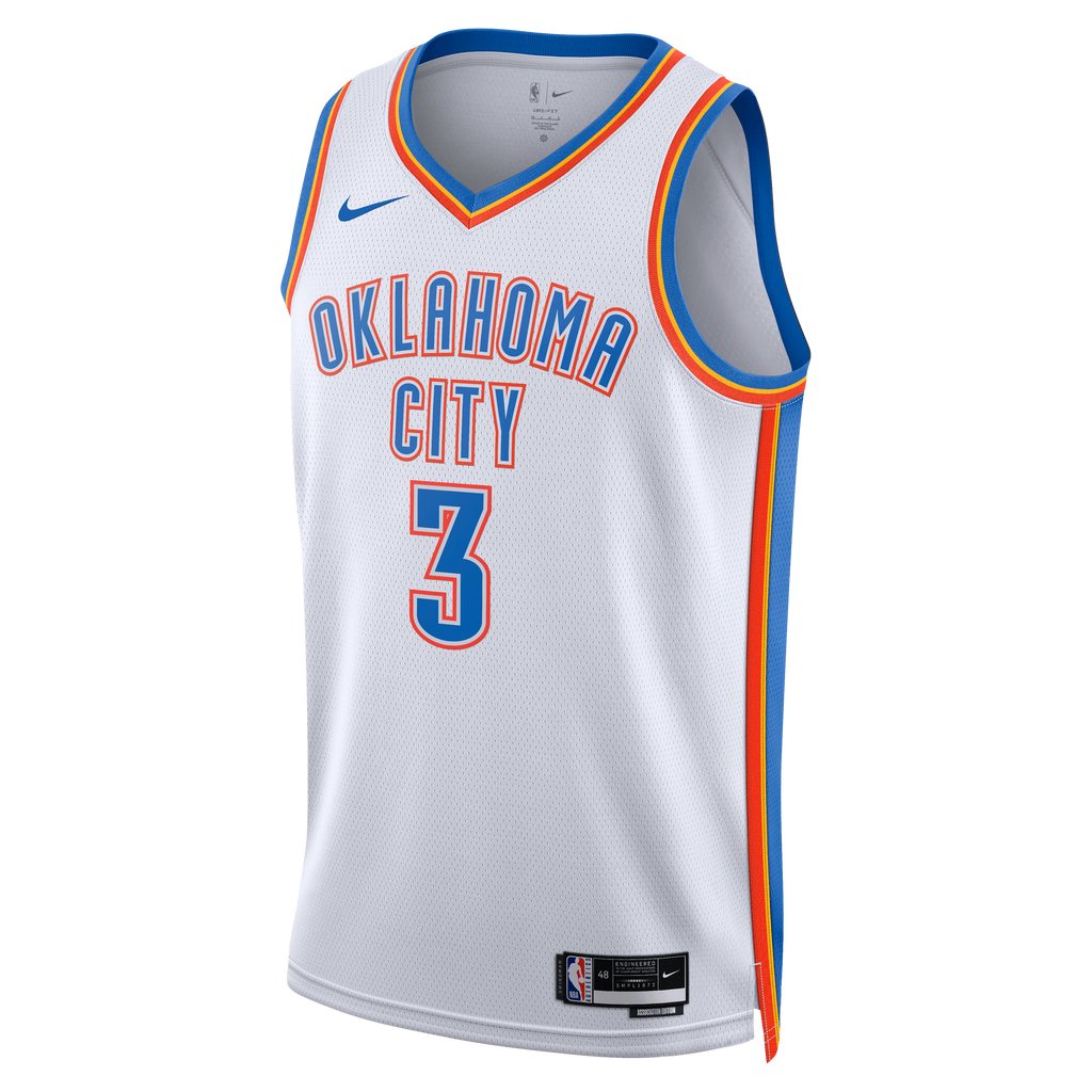 Oklahoma City Thunder Association Edition Swingman Jersey - White - Jared McCain - Unisex