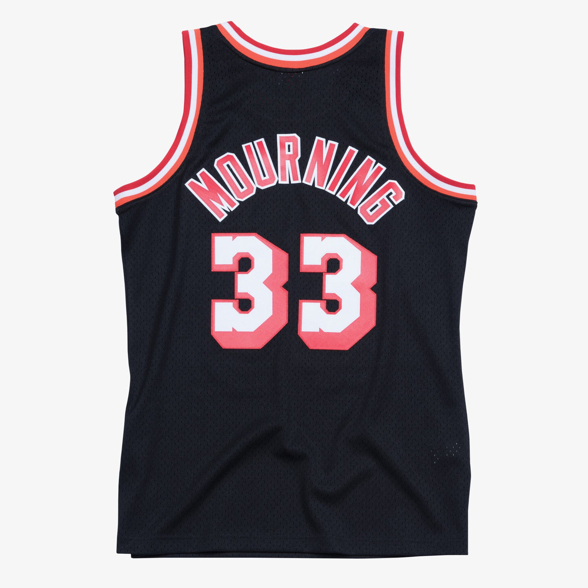 Men's Alonzo Mourning Black Miami Heat Hardwood Classics Swingman Jersey
