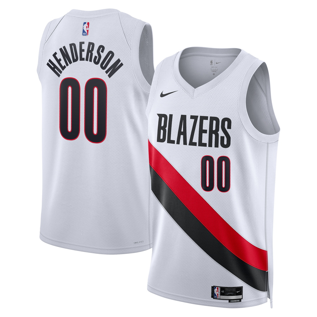 Portland Trail Blazers Replica Association Edition Swingman Jersey - White - Scoot Henderson - Unisex