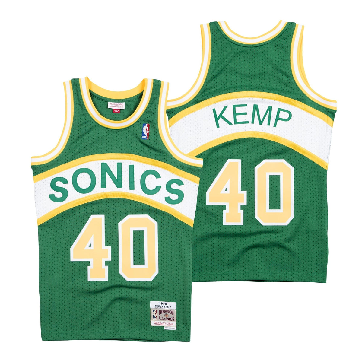 Seattle Supersonics Shawn Kemp Hardwood Classics Road Swingman Jersey - Mens