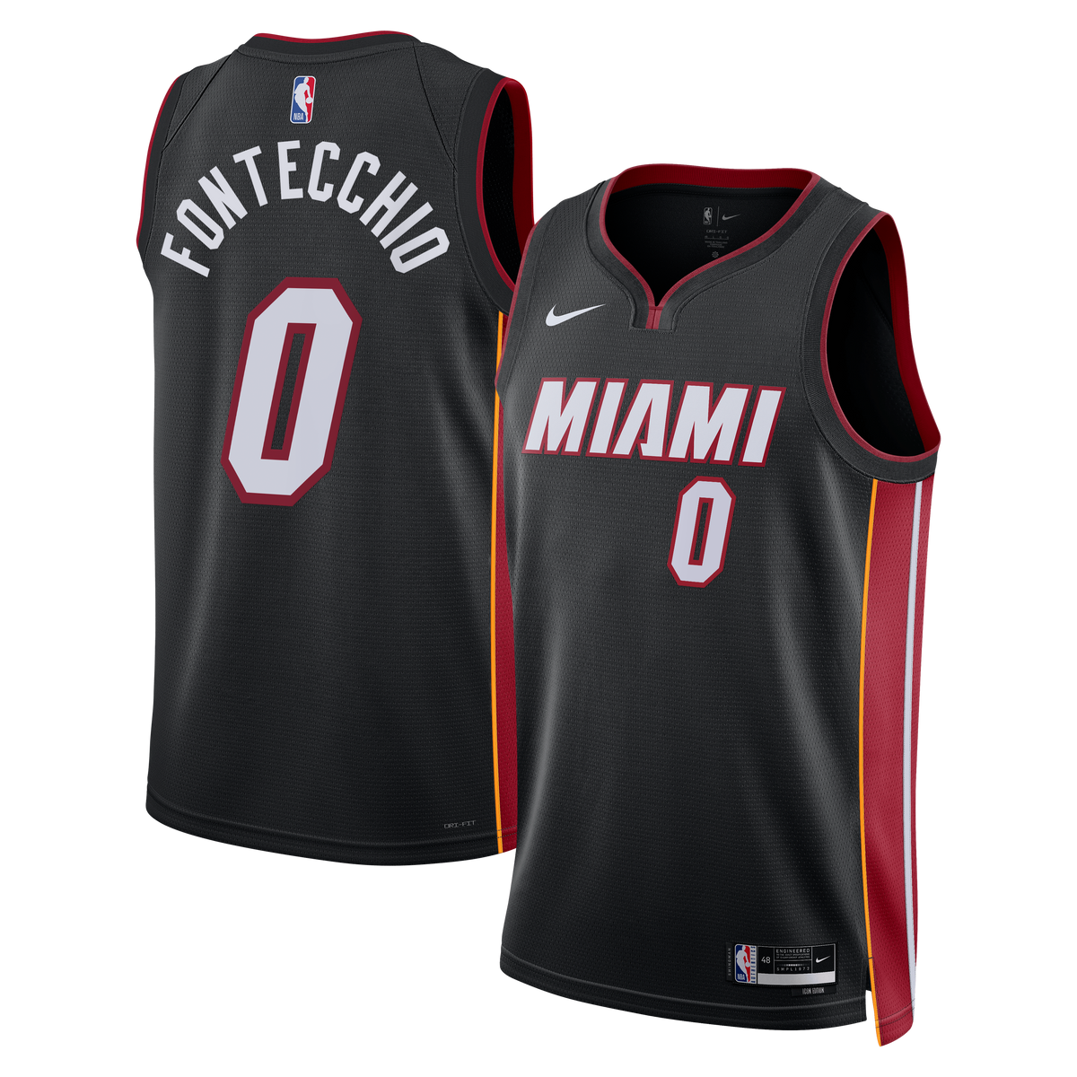 Miami Heat Icon Edition Swingman Jersey - Black - Simone Fontecchio - Unisex