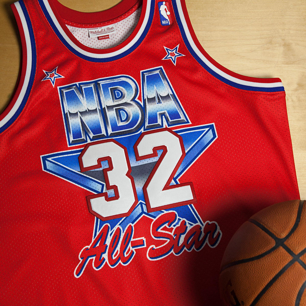NBA All-Star West Magic Johnson 1991 Authentic Jersey - Scarlett - Mens