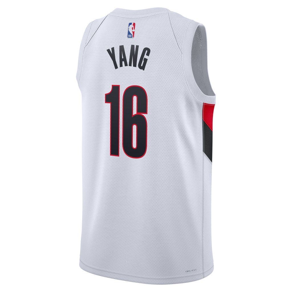 Portland Trail Blazers Replica Association Edition Swingman Jersey - White - Yang Hansen - Unisex