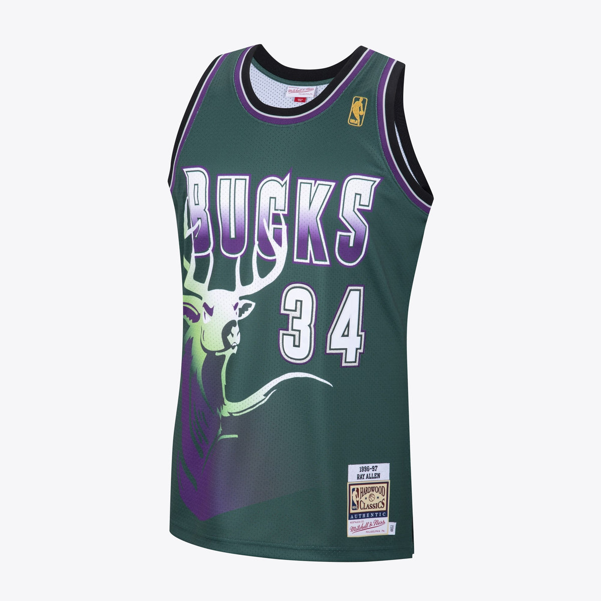 Milwaukee Bucks Ray Allen 1996 Hardwood Classics Alternate Swingman Jersey - Dark Green - Mens