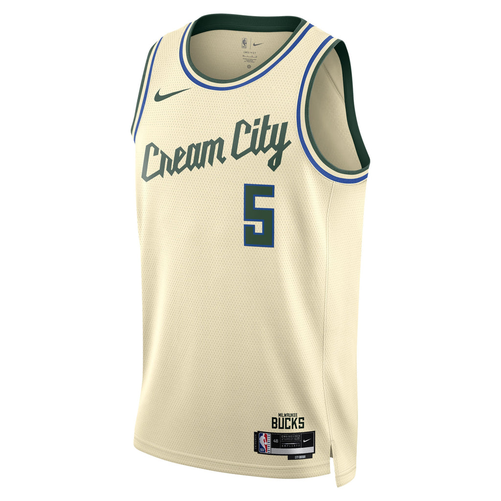 Milwaukee Bucks 2025/26 City Edition Swingman Jersey - Cream - Gary Trent Jr. - Unisex
