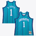 Charlotte Hornets Baron Davis 1999 Swingman Road Authentic Jersey - Teal