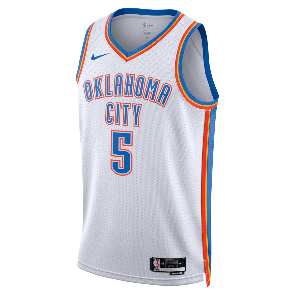 Oklahoma City Thunder Association Edition Swingman Jersey - White - Luguentz Dort - Unisex