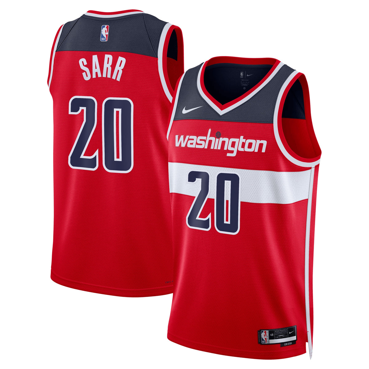 Washington Wizards Icon Swingman Jersey - Red - Alexandre Sarr - Unisex