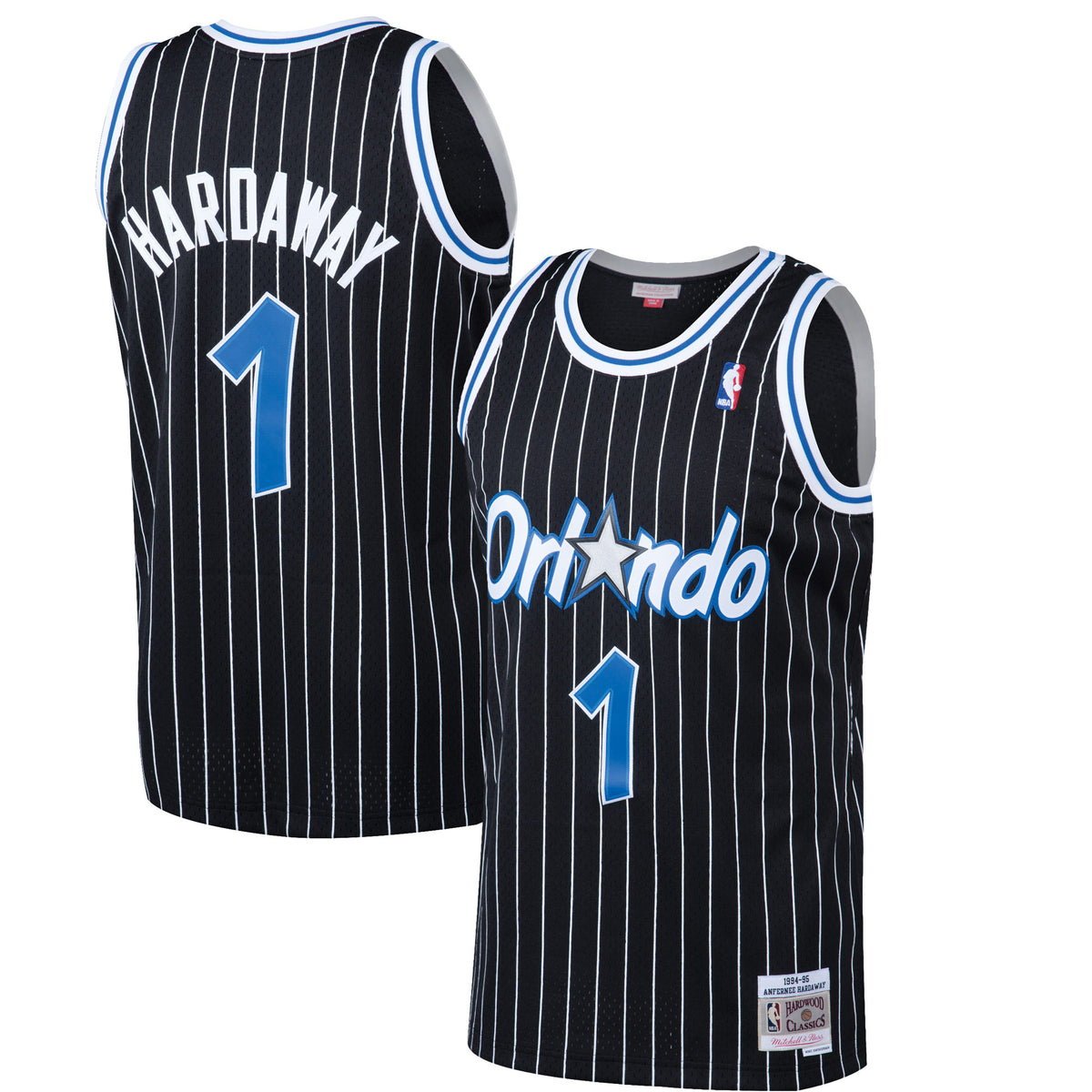 Men's Penny Hardaway Black Orlando Magic 1994-95 Hardwood Classics Swingman Jersey