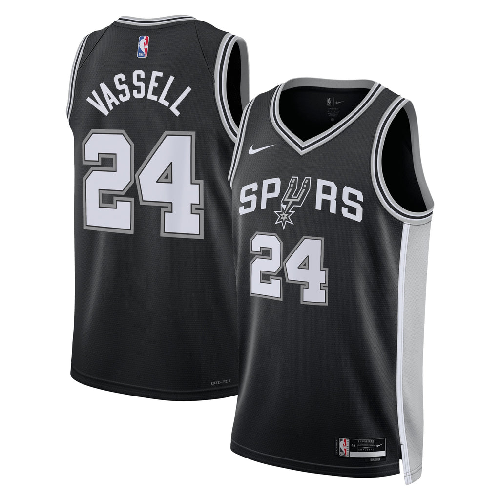 San Antonio Spurs Icon Edition Swingman Jersey - Black - Devin Vassell - Unisex