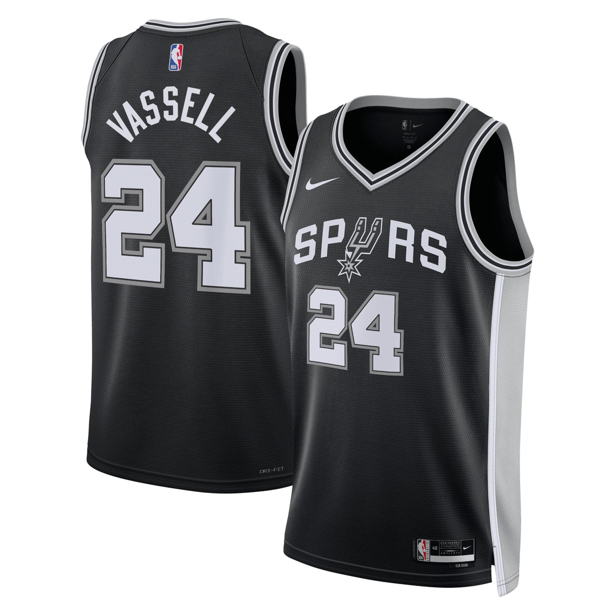 San Antonio Spurs Icon Edition Swingman Jersey - Black - Devin Vassell - Unisex