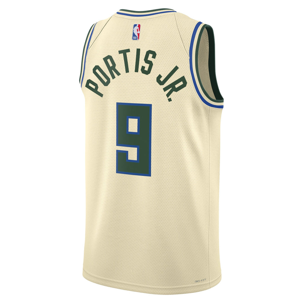 Milwaukee Bucks 2025/26 City Edition Swingman Jersey - Cream - Bobby Portis - Unisex
