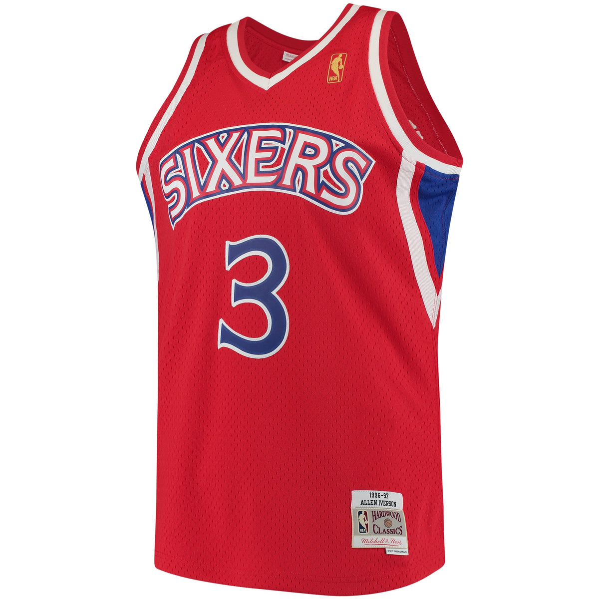 Men's Allen Iverson Red Philadelphia 76ers 1996-97 Hardwood Classics Swingman Jersey