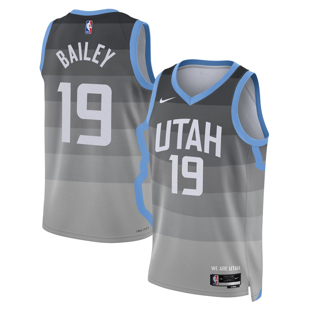 Utah Jazz 2025/26 City Edition Swingman Jersey - Gray - Ace Bailey - Unisex