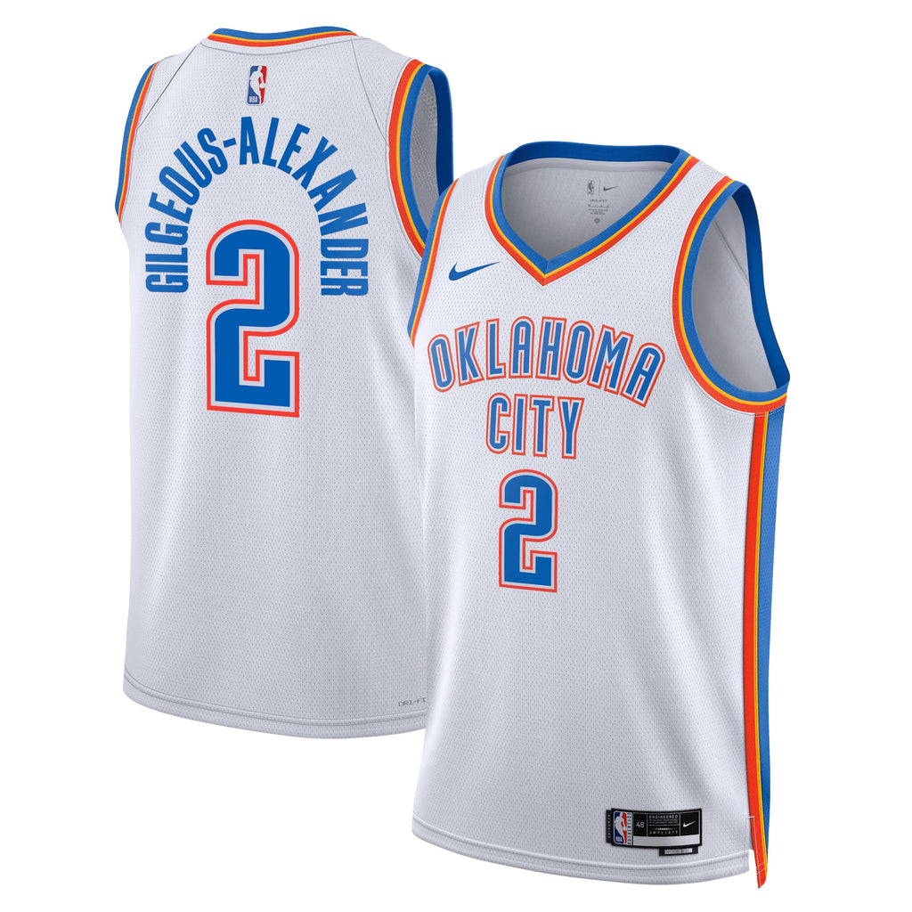 Oklahoma City Thunder Association Edition Swingman Jersey - White - Shai Gilgeous-Alexander - Unisex