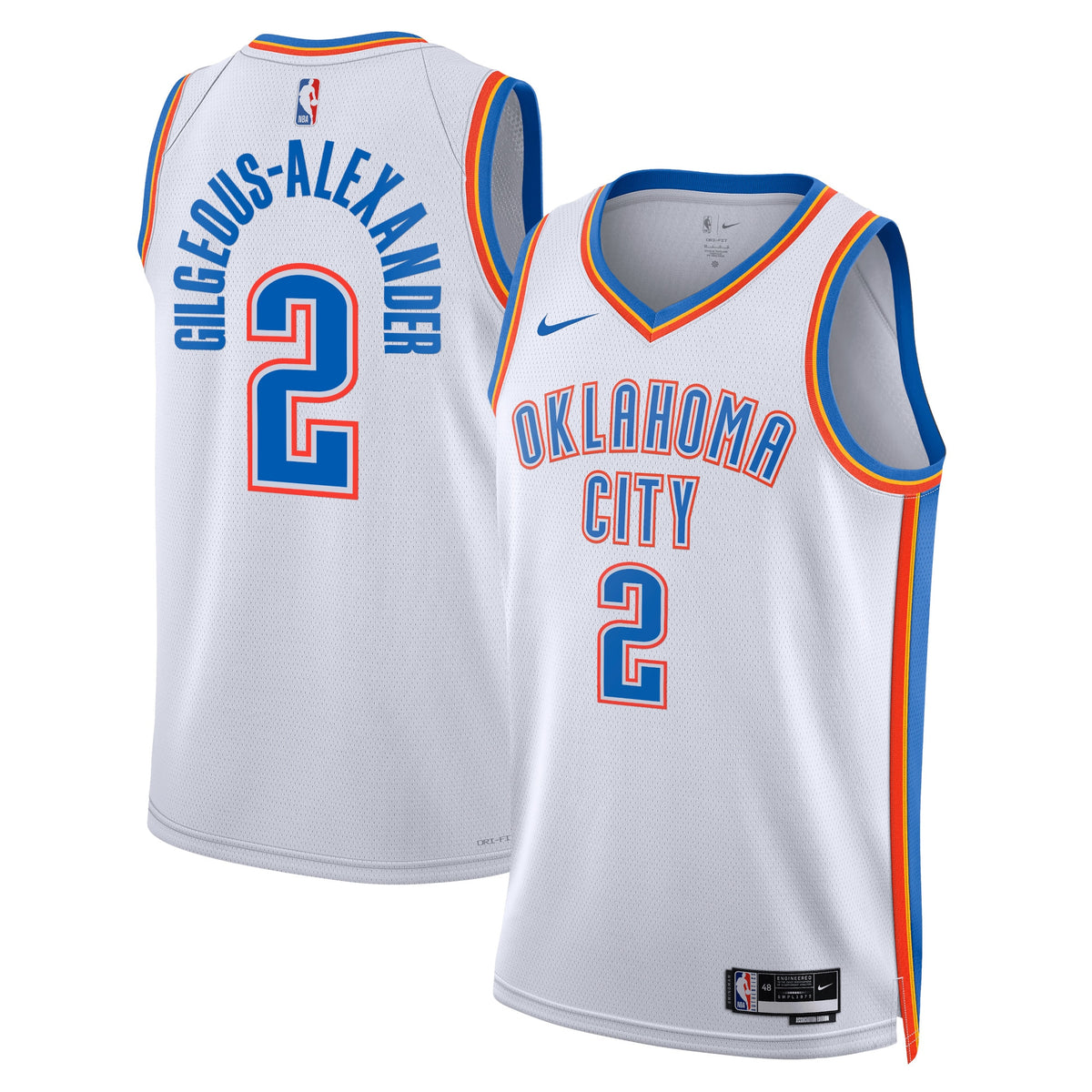 Oklahoma City Thunder Association Edition Swingman Jersey - White - Shai Gilgeous-Alexander - Unisex