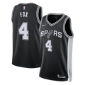 San Antonio Spurs Icon Edition Swingman Jersey - Black - De'Aaron Fox - Unisex