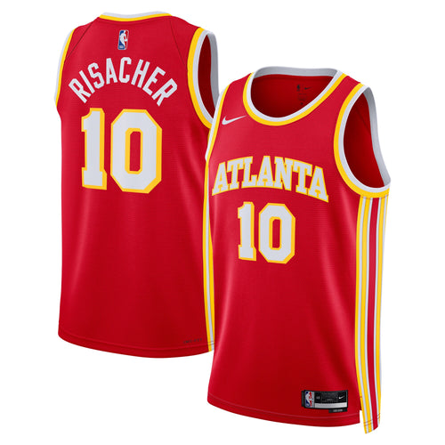 Atlanta Hawks Icon Swingman Jersey - Red - Zaccharie Risacher - Unisex