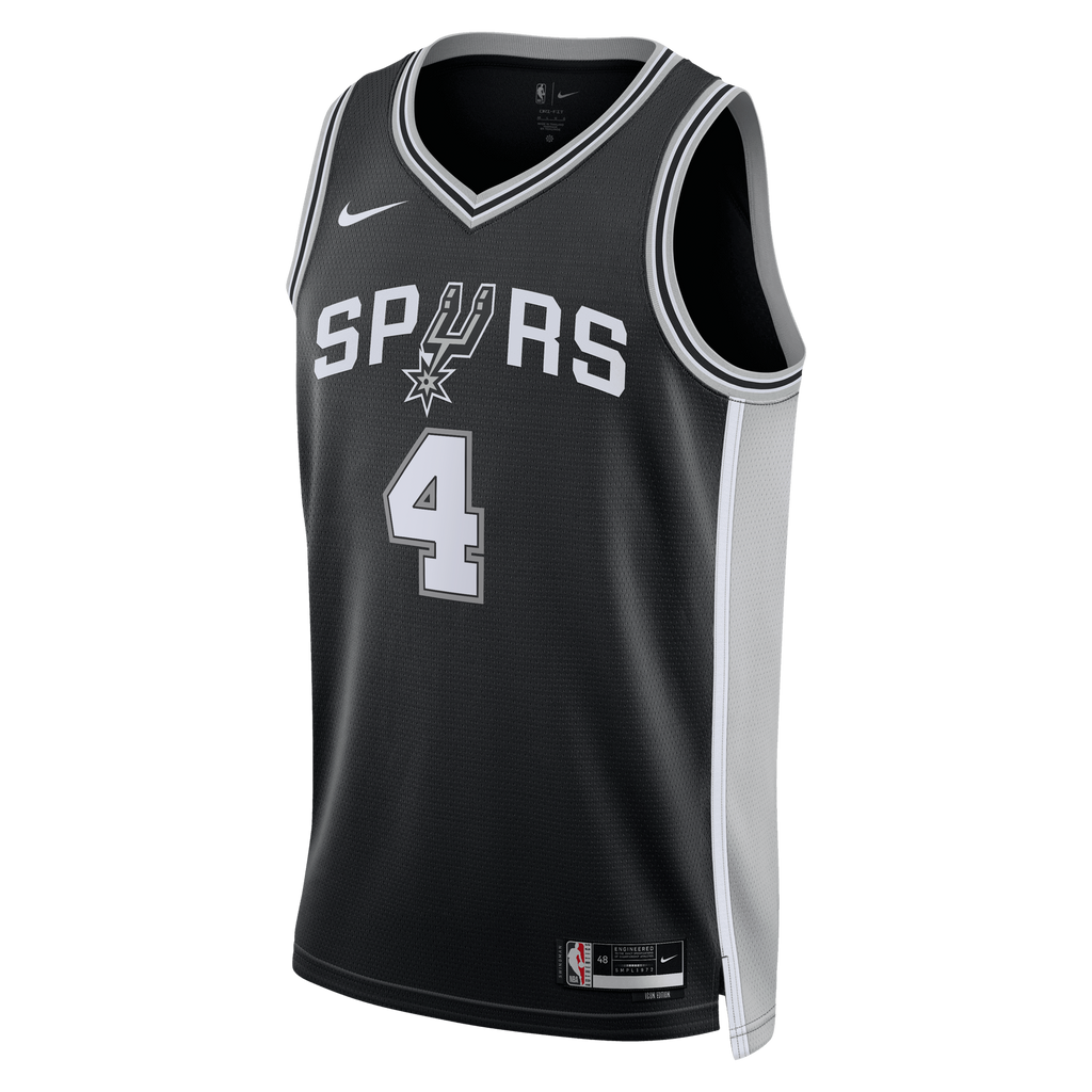 San Antonio Spurs Icon Edition Swingman Jersey - Black - De'Aaron Fox - Unisex