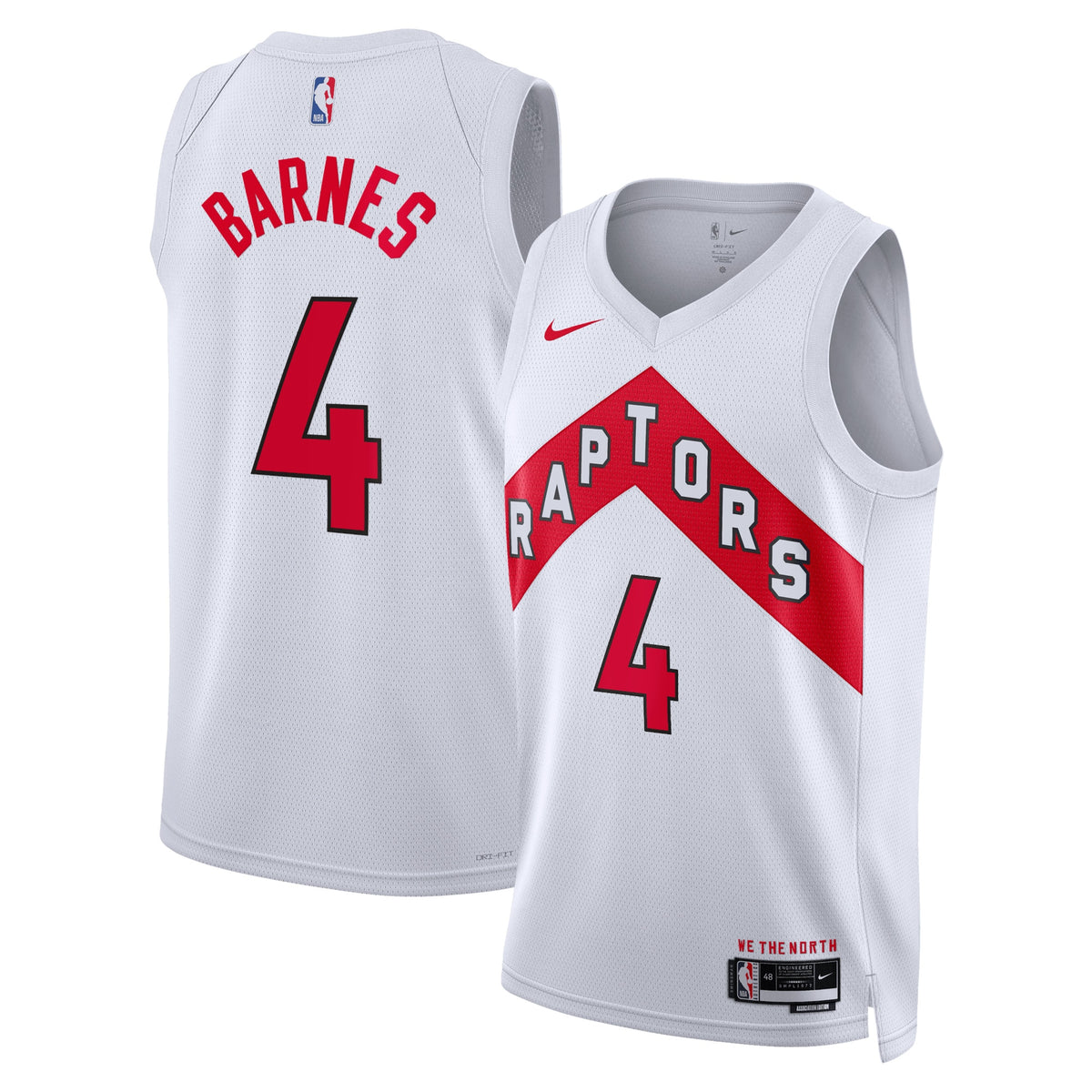 Toronto Raptors Association Edition Swingman Jersey - White - Scottie Barnes - Unisex