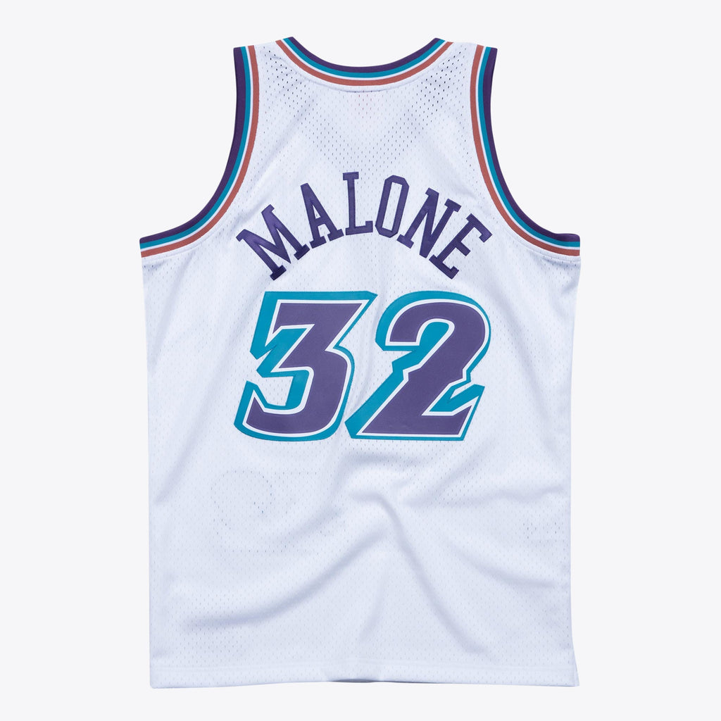 Utah Jazz Karl Malone 1996 Hardwood Classics Swingman Jersey - White - Mens