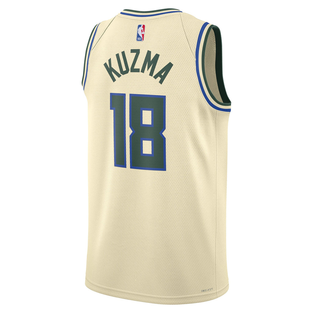 Milwaukee Bucks 2025/26 City Edition Swingman Jersey - Cream - Kyle Kuzma - Unisex