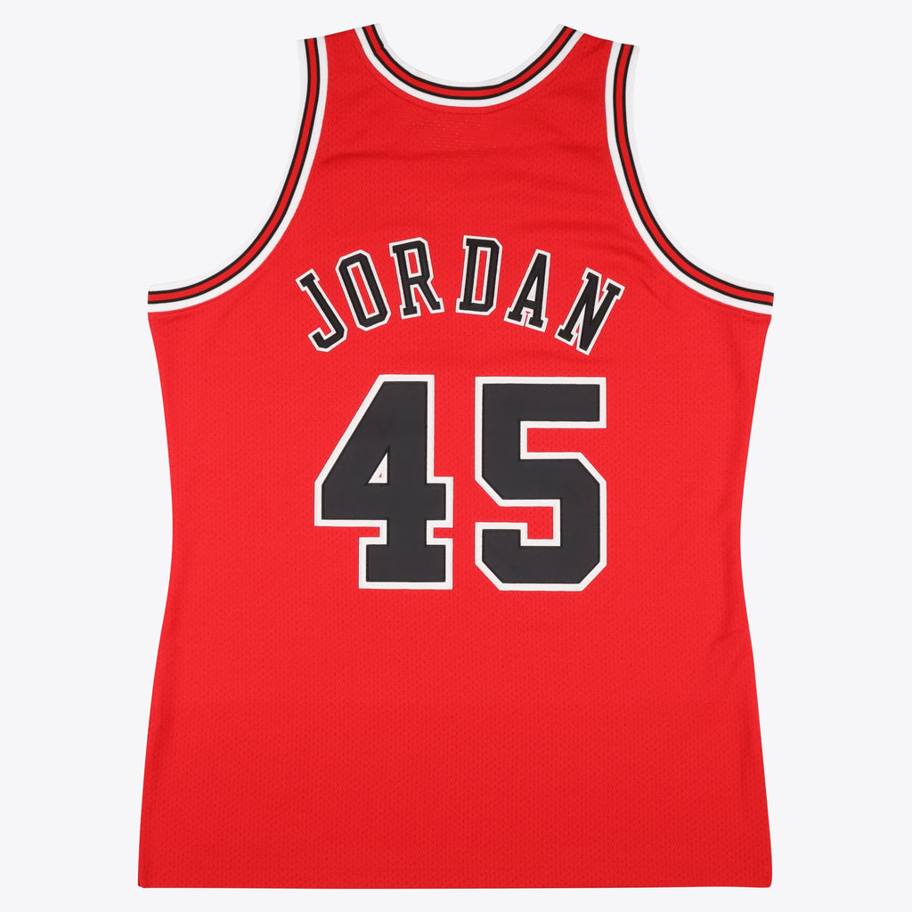 Chicago Bulls Michael Jordan 1994-95 Road 45 Authentic Jersey - Red - Mens