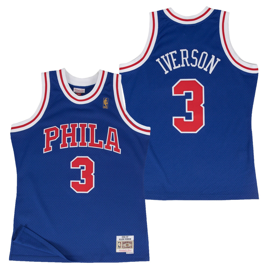 Philadelphia 76ers Allen Iverson 1997 Hardwood Classics Alternate Swingman Jersey - Blue - Mens