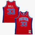Detroit Pistons Grant Hill 1994 Dark Authentic Jersey - Red
