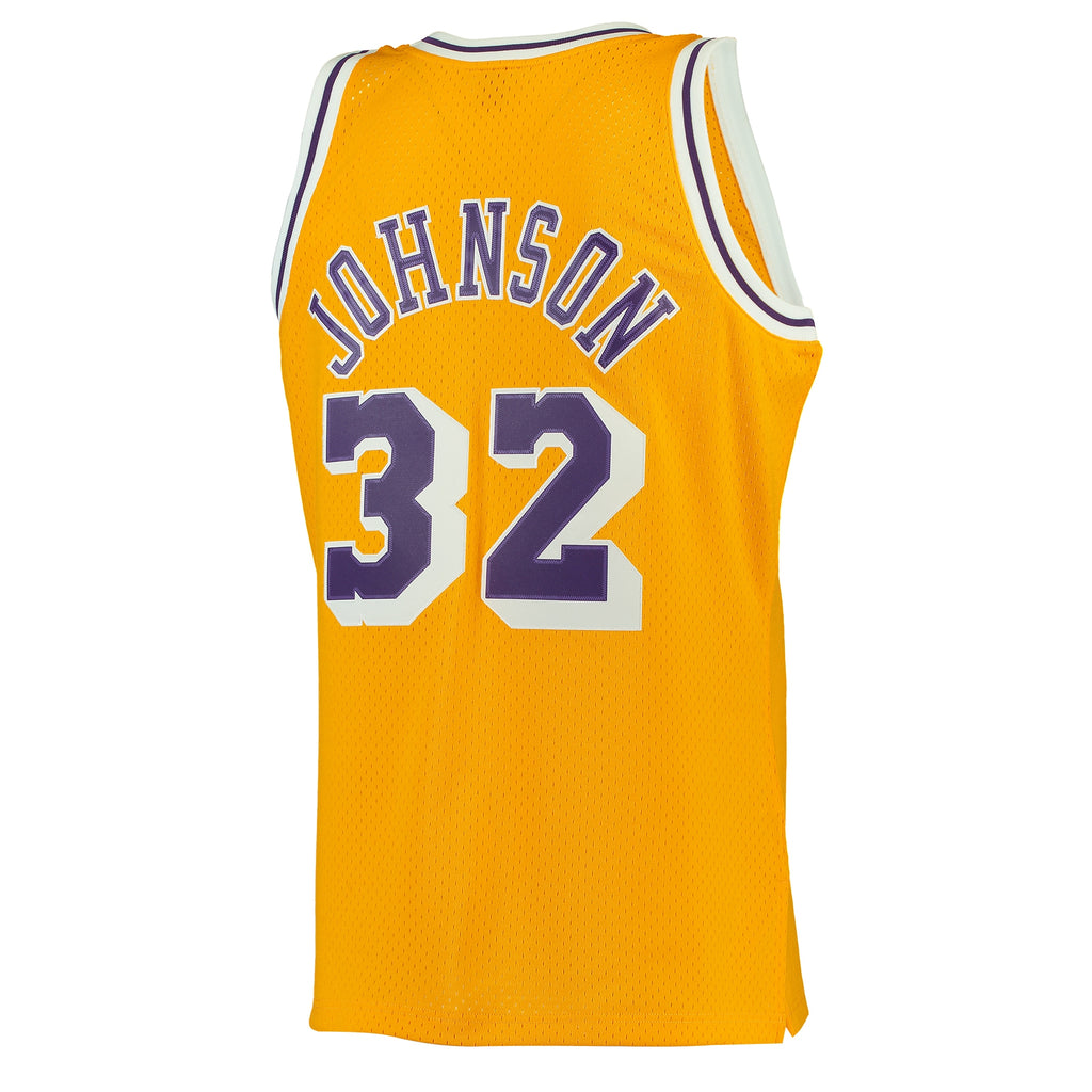 Men's Magic Johnson Gold Los Angeles Lakers 1984-85 Hardwood Classics Swingman Jersey