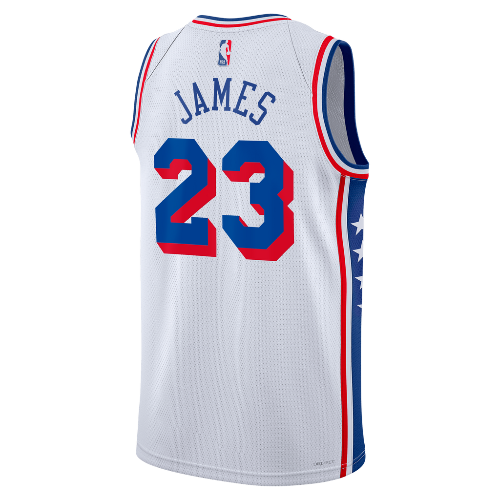 Philadelphia 76ers Association Edition Swingman Jersey - White - Lebron James - Unisex