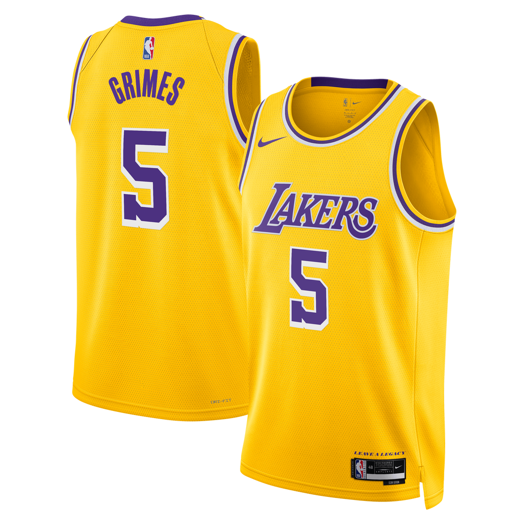 Los Angeles Lakers Icon Edition Swingman Jersey - Gold - Quentin Grimes - Unisex