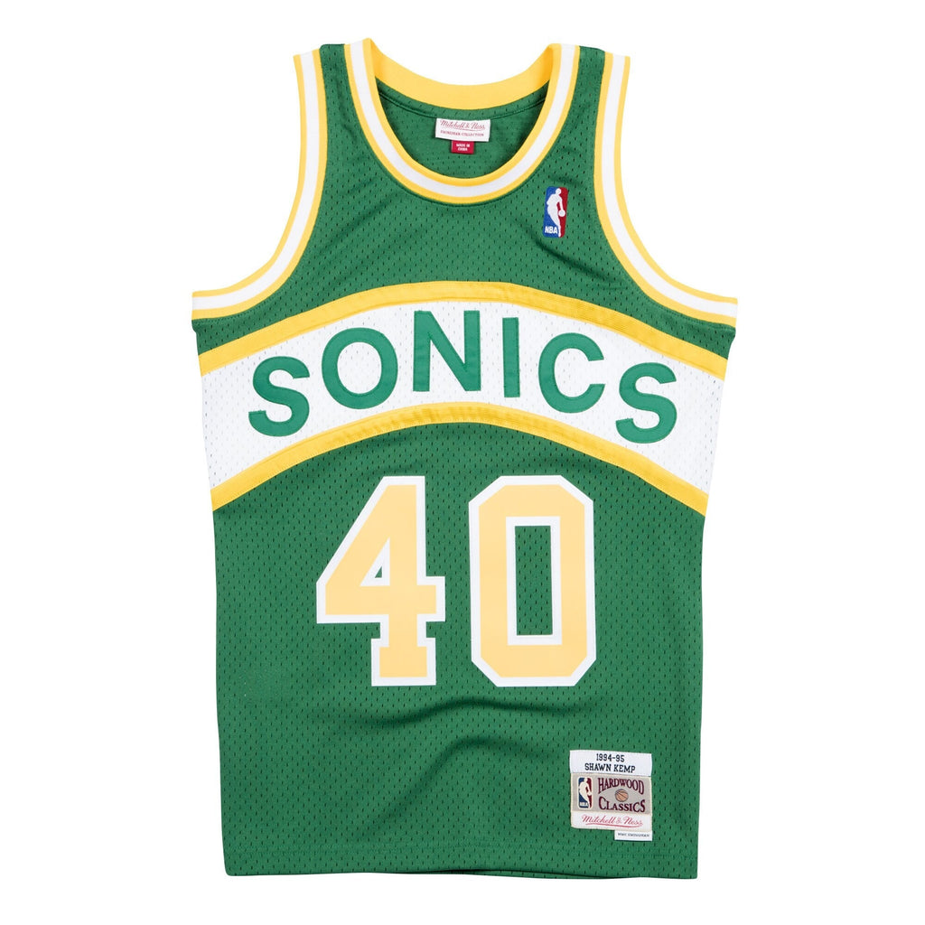 Seattle Supersonics Shawn Kemp Hardwood Classics Road Swingman Jersey - Mens