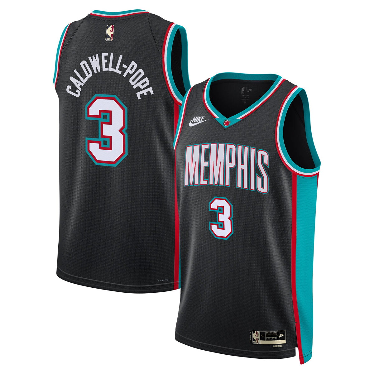 Memphis Grizzlies Classic Edition Jersey - Black - Kentavious Caldwell-Pope - Unisex