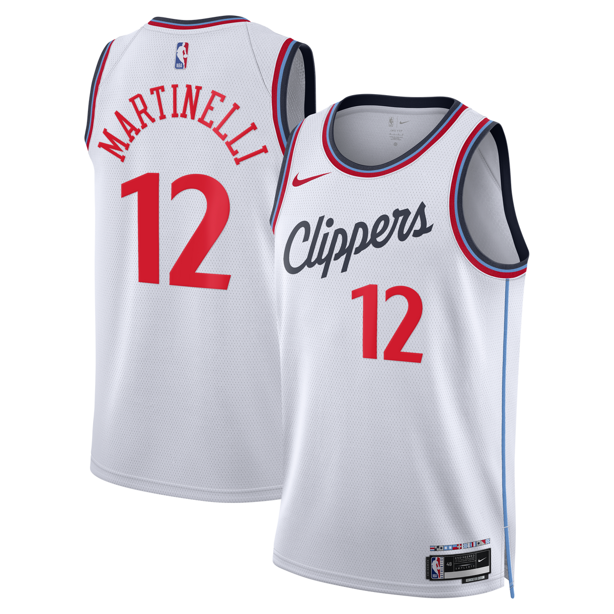 Los Angeles Clippers Replica Association Edition Swingman Jersey - White - Nick Martinelli - Unisex