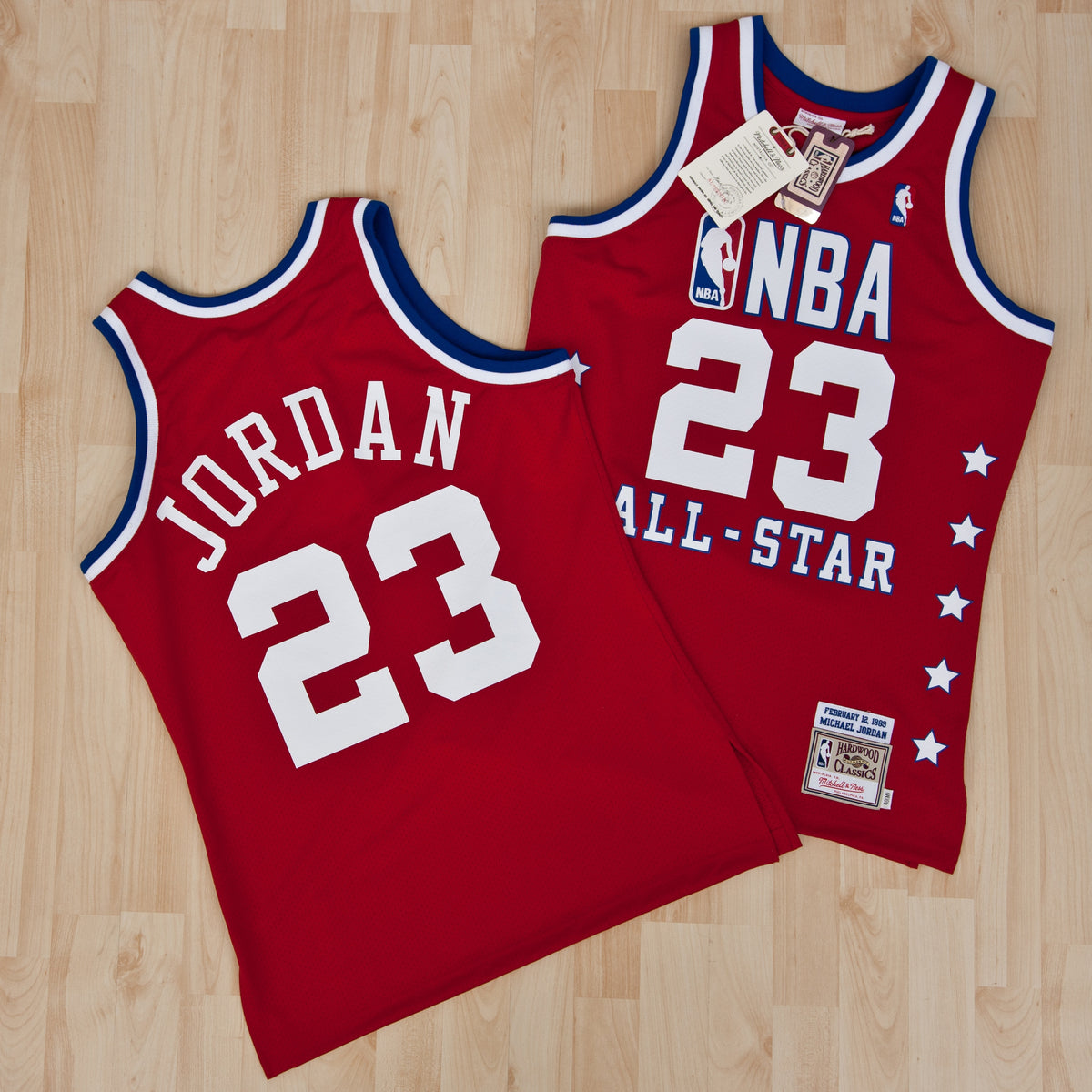 NBA All-Star East Michael Jordan 1989 Authentic Jersey - Red - Mens