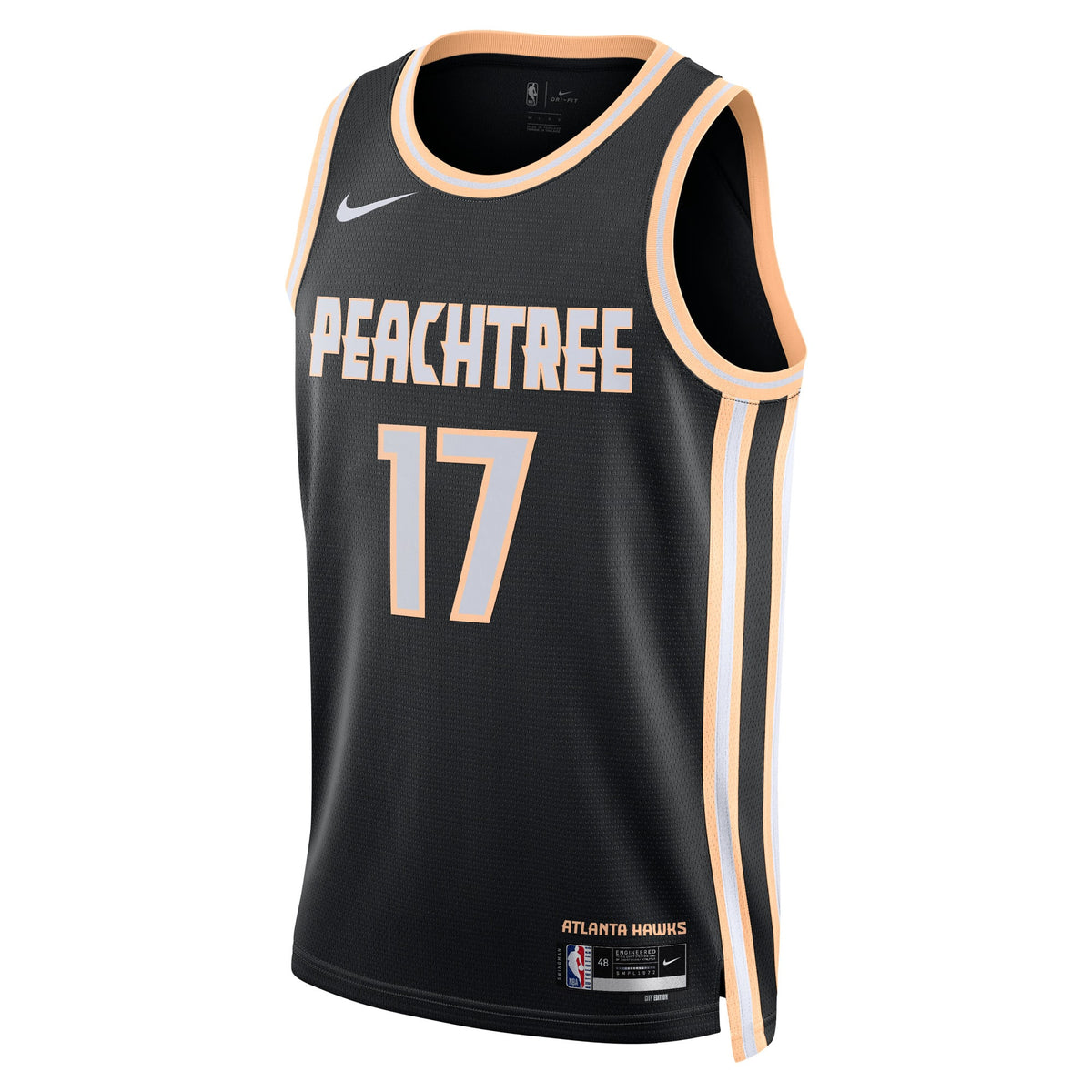 Atlanta Hawks 2025/26 City Edition Swingman Jersey - Black - Onyeka Okongwu - Unisex