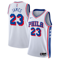 Philadelphia 76ers Association Edition Swingman Jersey - White - Lebron James - Unisex