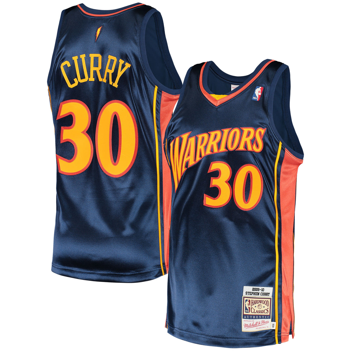 Men's Stephen Curry Navy Golden State Warriors 2009 Hardwood Classics Authentic Jersey