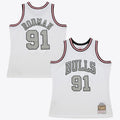 Chicago Bulls Dennis Rodman 1997 Cracked Cement Swingman Jersey - White
