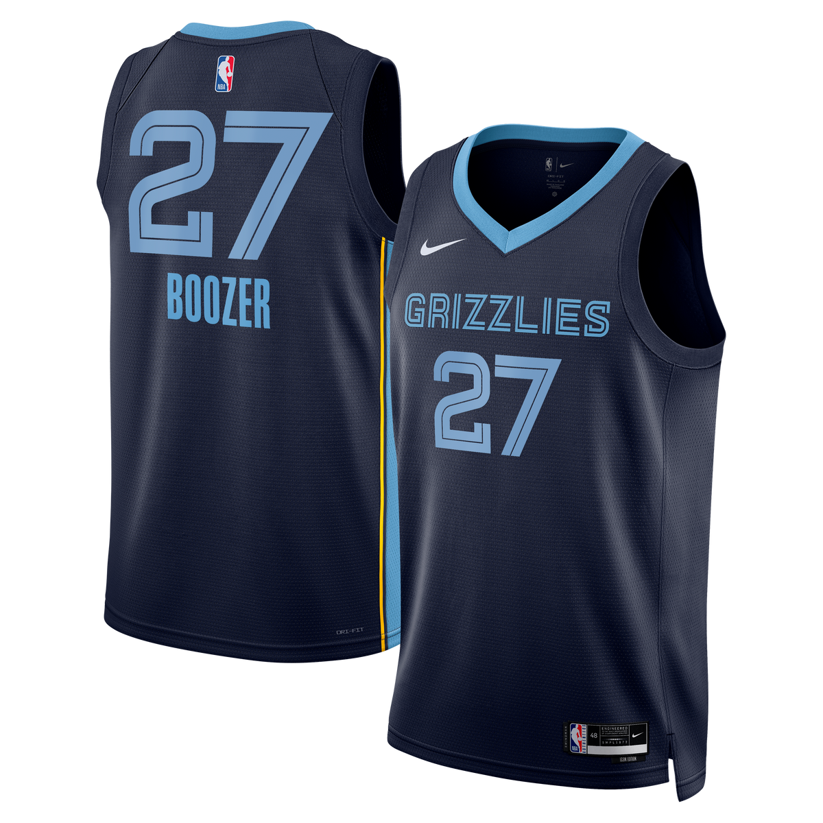 Memphis Grizzlies Icon Swingman Jersey - Black - Cameron Boozer - Unisex