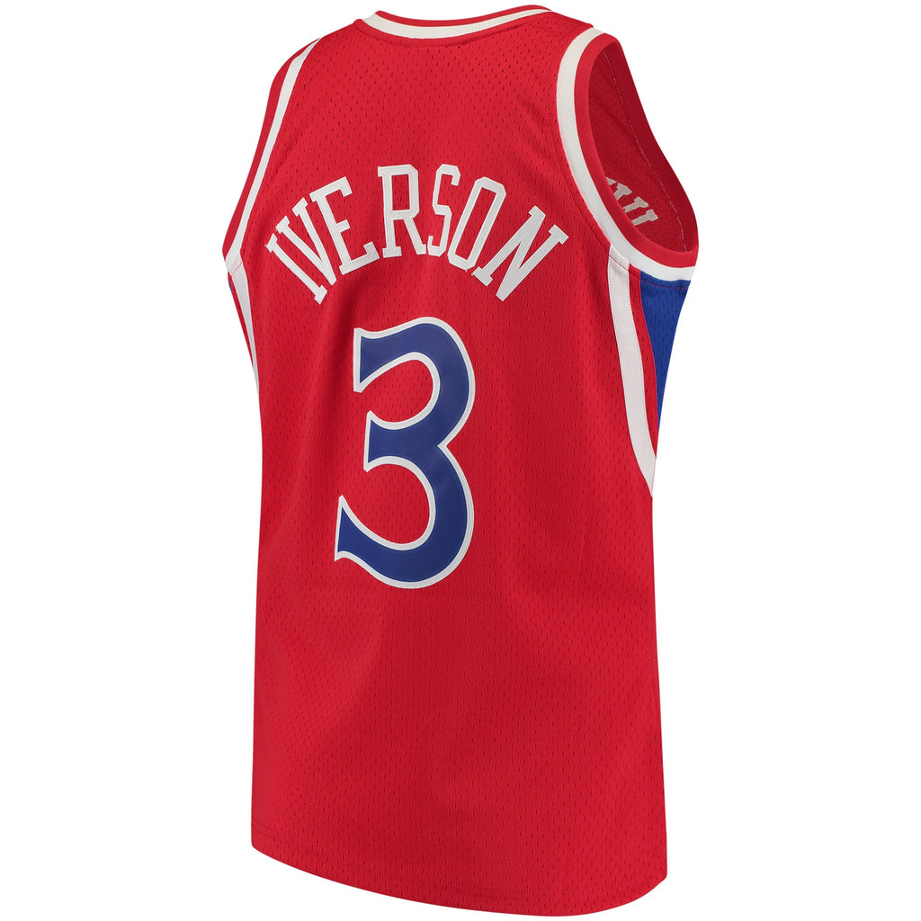 Men's Allen Iverson Red Philadelphia 76ers 1996-97 Hardwood Classics Swingman Jersey