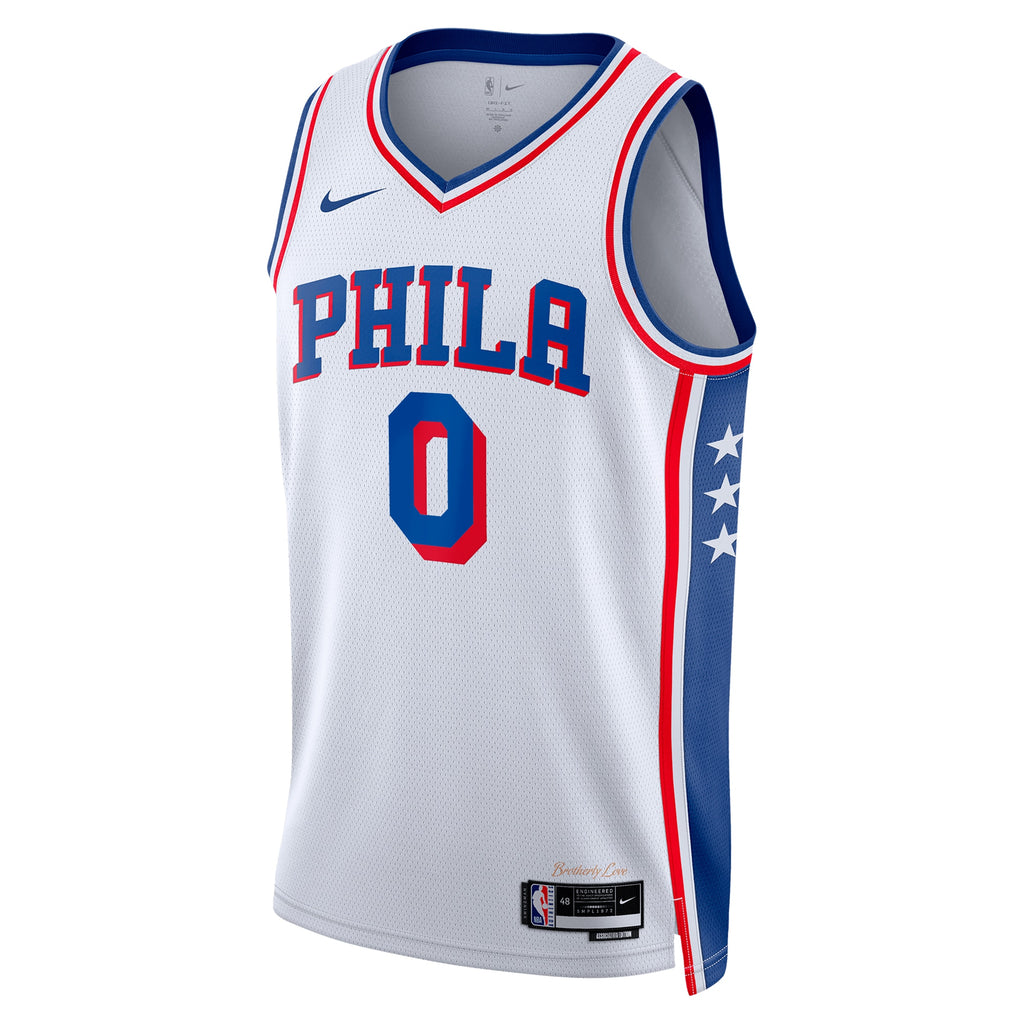 Philadelphia 76ers Association Edition Swingman Jersey - White - Tyrese Maxey - Unisex