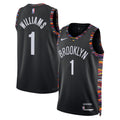 Brooklyn Nets 2025/26 City Edition Swingman Jersey - Black - Ziaire Williams - Unisex