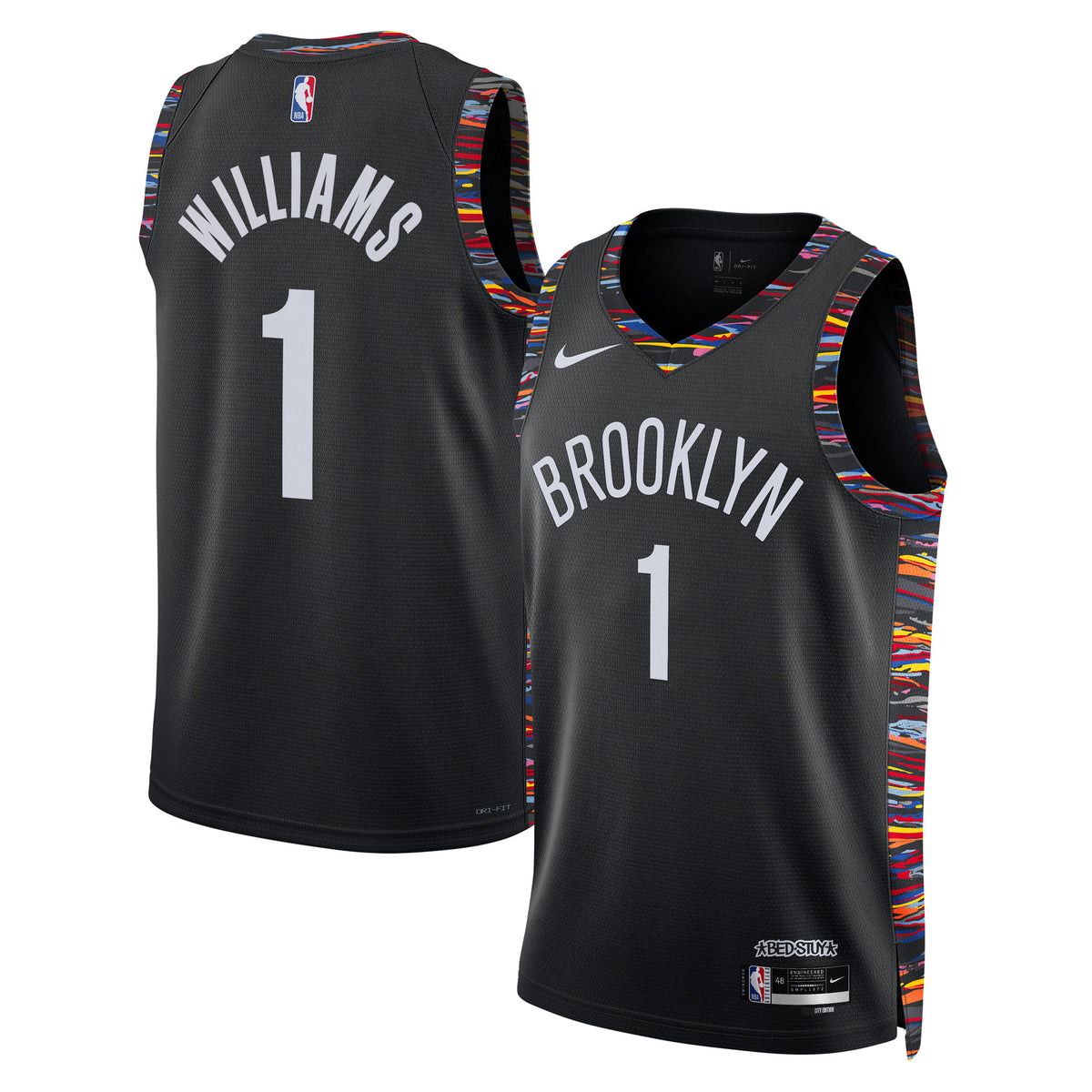 Brooklyn Nets 2025/26 City Edition Swingman Jersey - Black - Ziaire Williams - Unisex