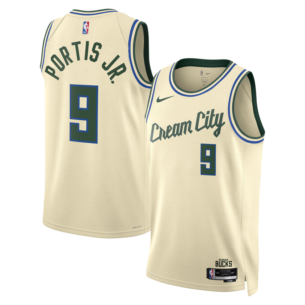Milwaukee Bucks 2025/26 City Edition Swingman Jersey - Cream - Bobby Portis - Unisex