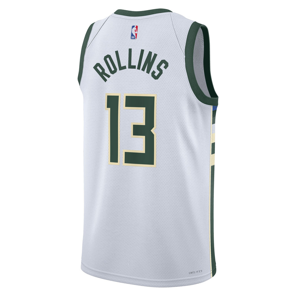 Milwaukee Bucks Association Edition Swingman Jersey - White - Ryan Rollins - Unisex