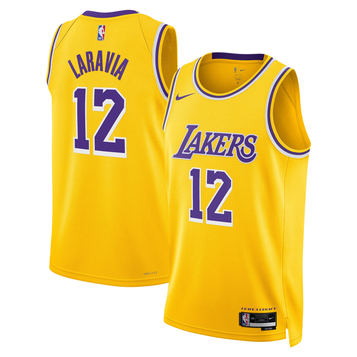 Los Angeles Lakers Icon Edition Swingman Jersey - Gold - Jake LaRavia - Unisex